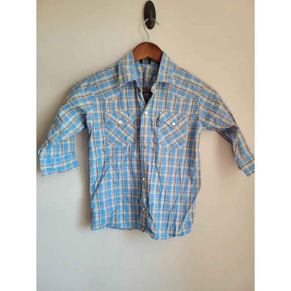 Escorpion Kids Pearl Snap Western Shirt quarter Sleeve  Size 12 Unisex